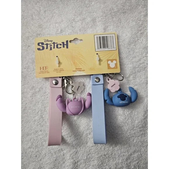 Stitch & Angel Keychains Disney Collectible Charms Set Wristlet Purse Charms - Picture 3 of 3